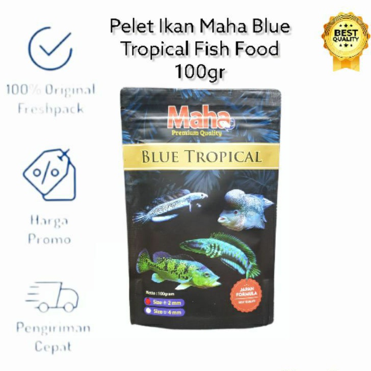 Pelet Ikan Mahal BLUE TROPICAL 100 gr Pakan Ikan Predator Size 2mm Tropical Fish Food