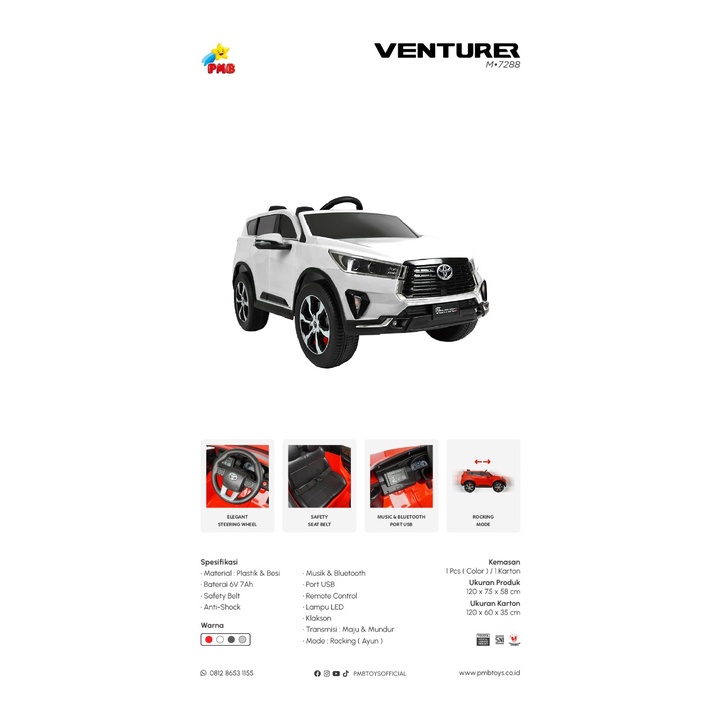 [KHUSUS INSTANT]PMBTOYS MOBIL M7288 TOYOTA INNOVA VENTURER MOBIL AKI MAINAN KADO ANAK