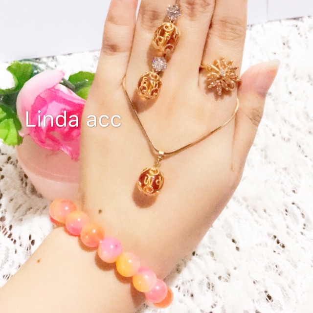 set giok kuning gelang karet giok kuning 88