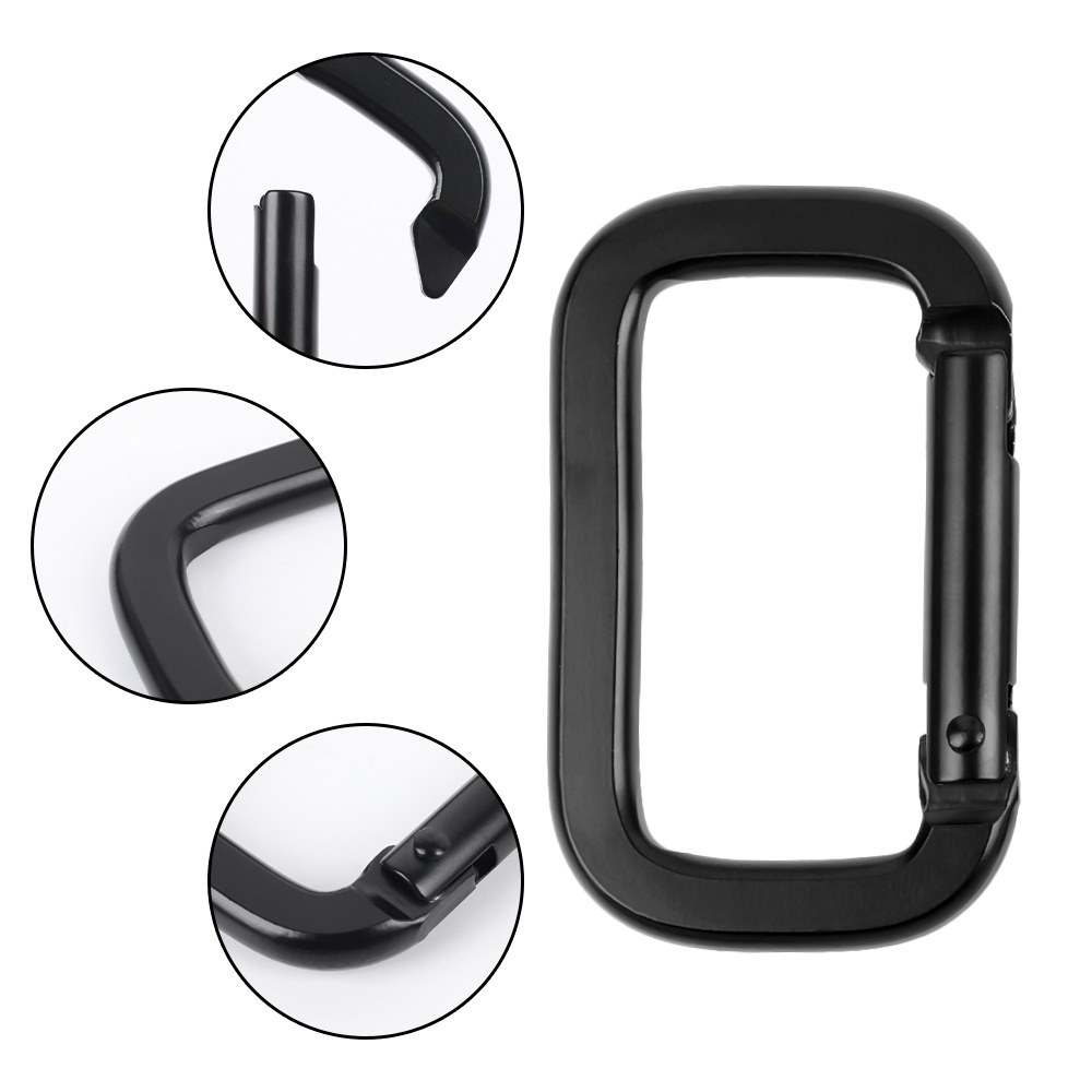 Carabiner Multifungsi Bahan Aluminum Alloy Bentuk Kotak Untuk Camping / Hiking