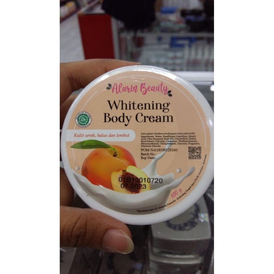 ALURIN WHITENING BODY CREAM | BLEACHING PEMUTIH KULIT HALAL dan BPOM