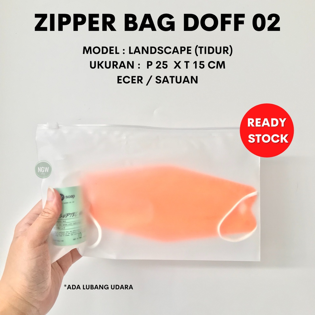 Zipper bag doff 25 x 15 ecer landscape