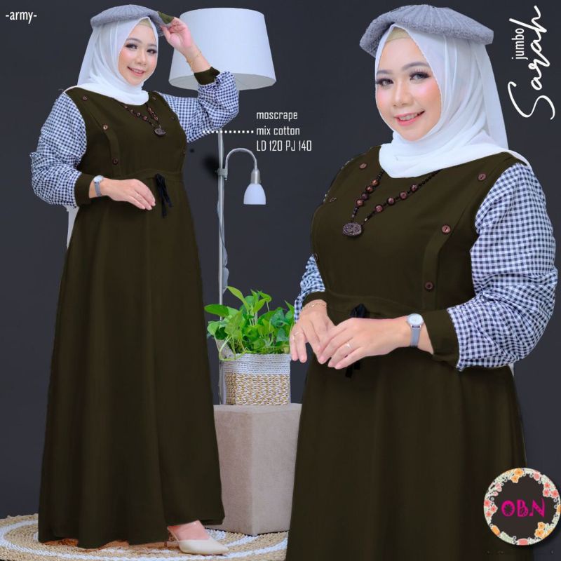 Dress Wanita Jumbo Sarah Series Kombinasi