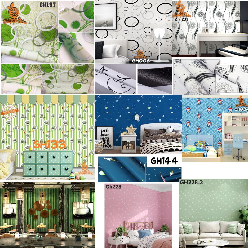 BEST SELLER!!!Wallpaper Dinding Motif Dan Karakter PREMIUM Quality kode G (BAYAR DITEMPAT) 45cm x 10 meter