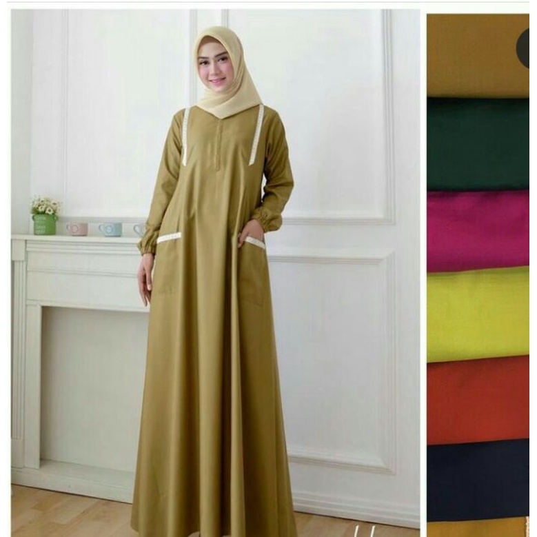 GAMIS RENDA GARIS 2 KATUN TOYOBO JUMBO XL/XXL POLOS
