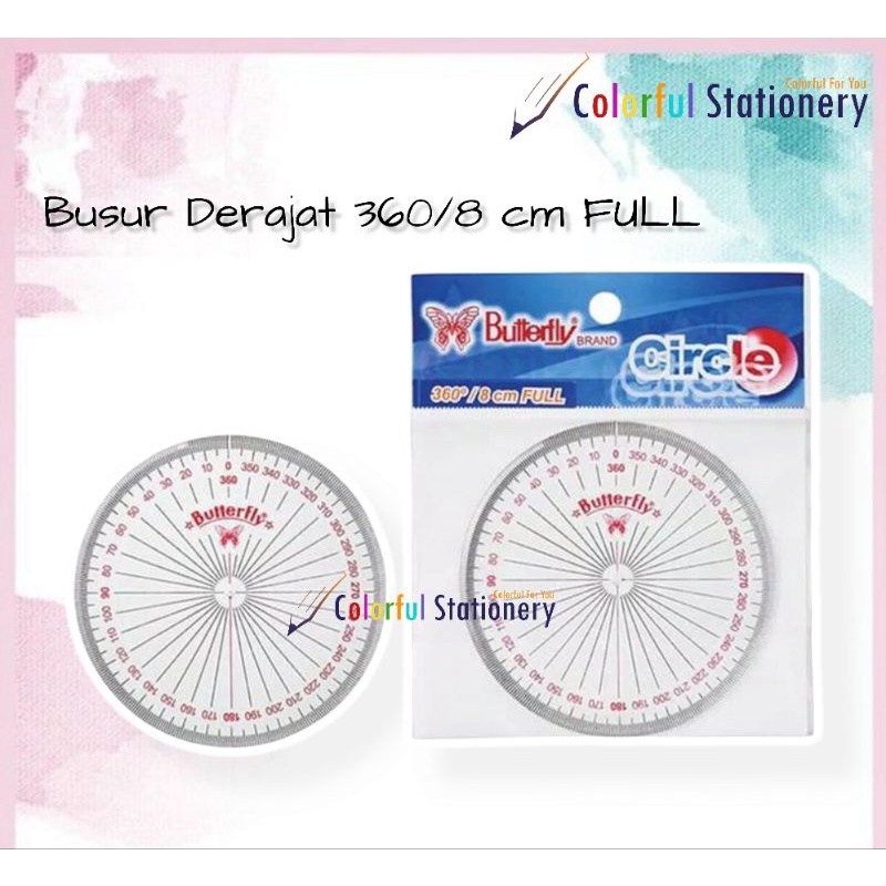 

Busur Derajat Butterfly 360/8 Cm