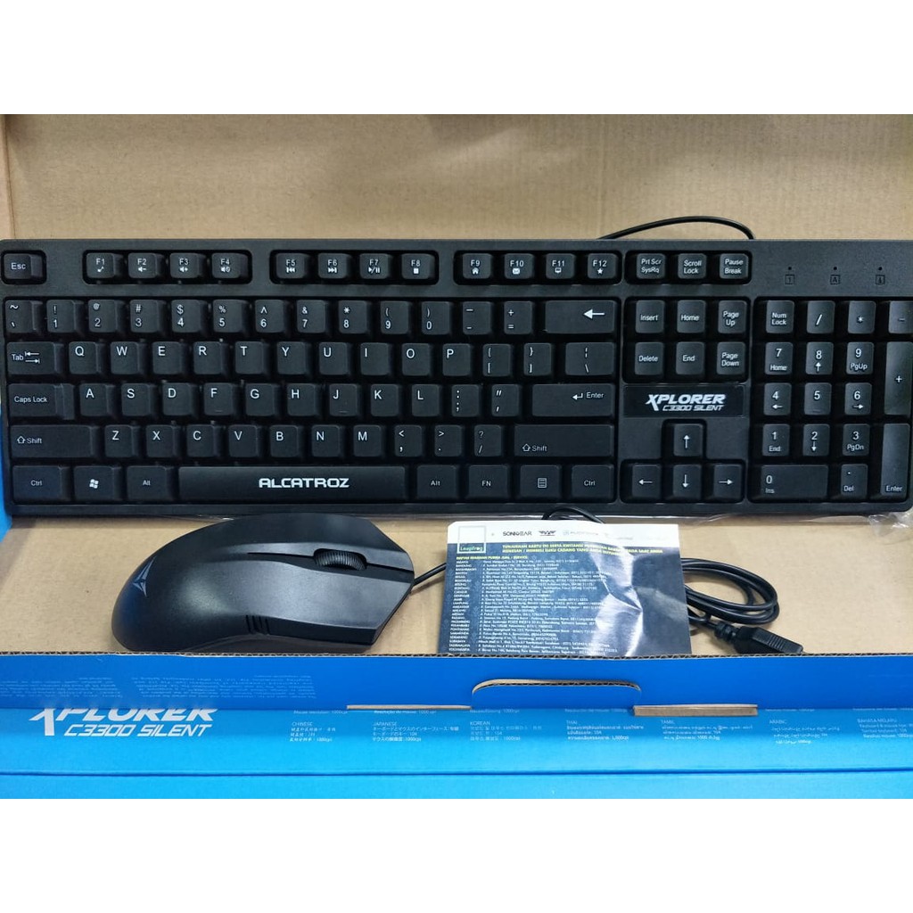 Keyboard &amp; Mouse Combo Xplorer C3300 Alcatroz Silent Wired Resmi Original