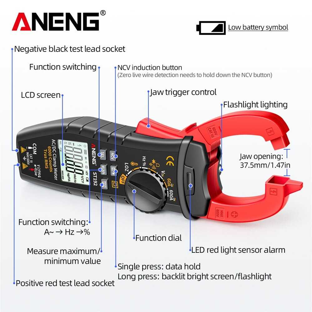 (BISA COD) RVOSTR ANENG Digital Multimeter Voltage Tester Clamp - ST192