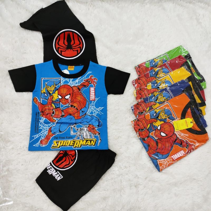Setelan/Set Baju Anak Laki Laki Spiderman Bersayap