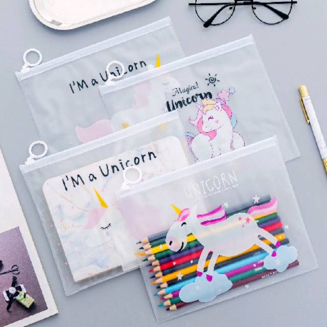 

tempat pensil unicorn bening