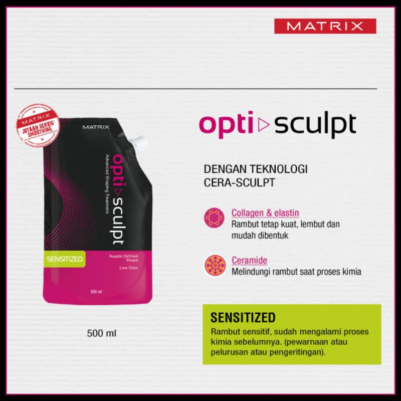 MATRIX STEP 1 OPTI-SCULPT 500mL Krim Pelurus Rambut Rebonding Smoothing OPTISCULPT