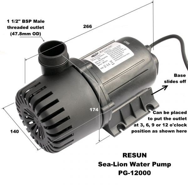 Resun PG 12000 Pompa Air Celup Kolam Sea Lion Pond Water Pump PG12000