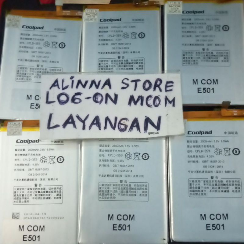 CUCI GUDANG BATERAI MCOM COOLPAD E501 CPLD-359 ORIGINAL 100 PERSEN