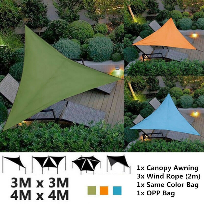 Big Triangle Canopy Tent Outdoor Sun Shade Sail Uv Block Cover