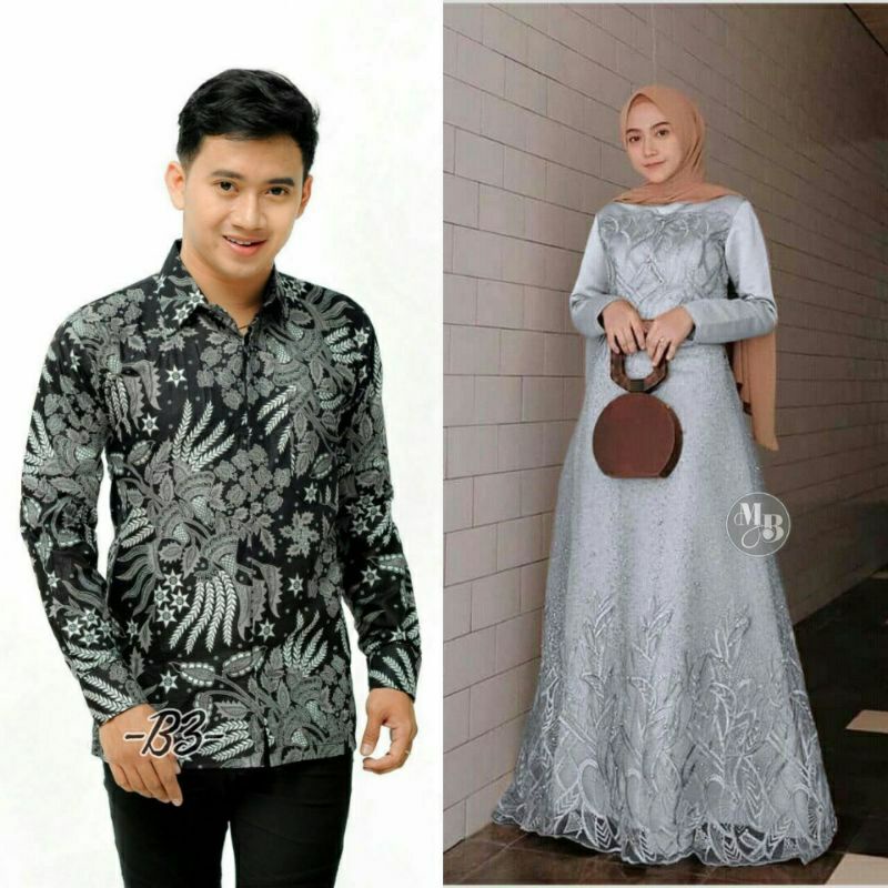 Harga Sepasang Baju Gamis Brokat Couple Sarimbit Batik Gamis Kondangan