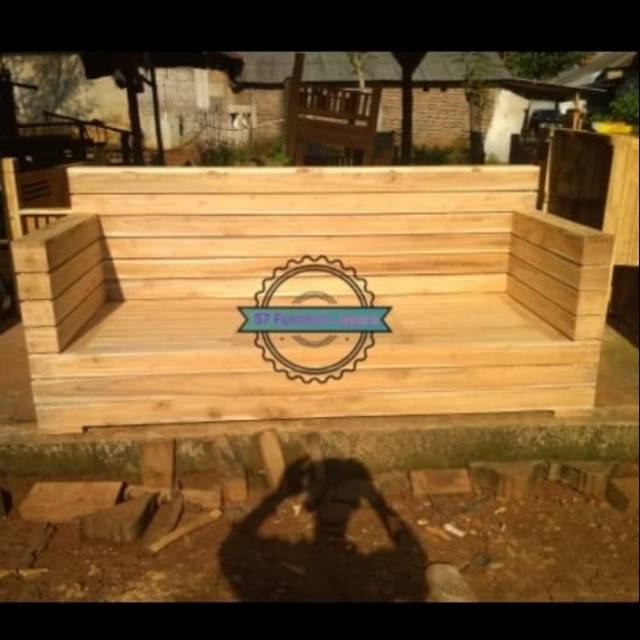 Original Bangku Bale bale jati polos mentahan /kursi teras panjang /kursi santai