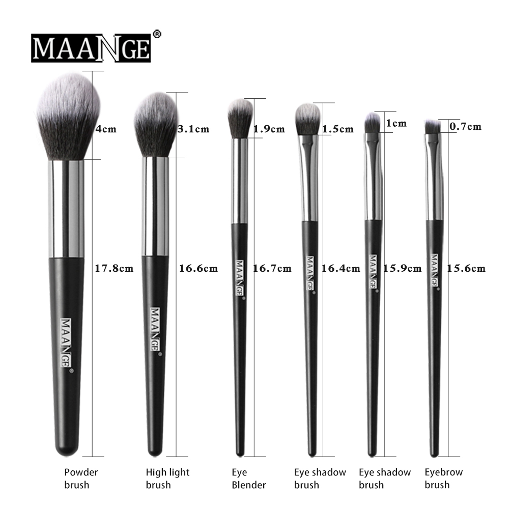 MAANGE 6 Pcs Makeup Brush Kit Blush kuas Loose Powder Brush 5728