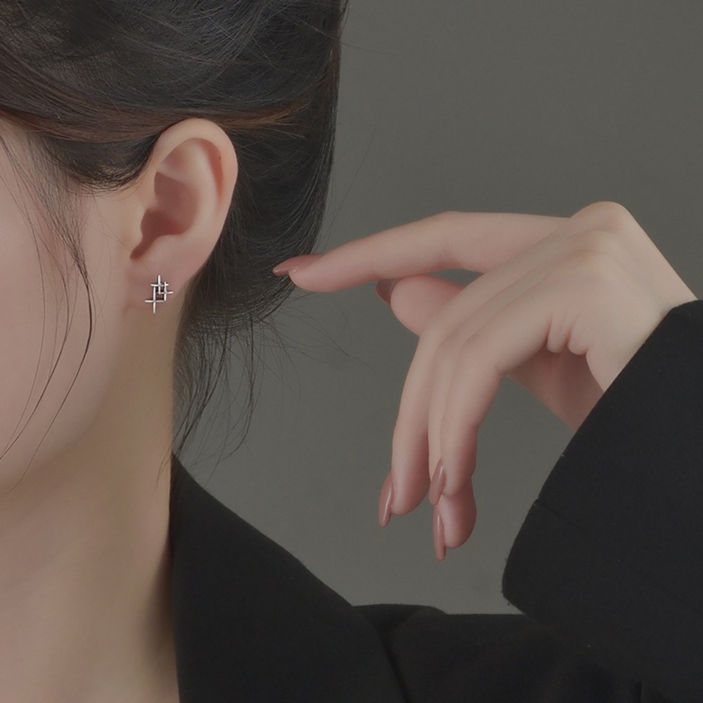 【COD Tangding】Anting Tusuk Gantung Desain Geometri Untuk Wanita