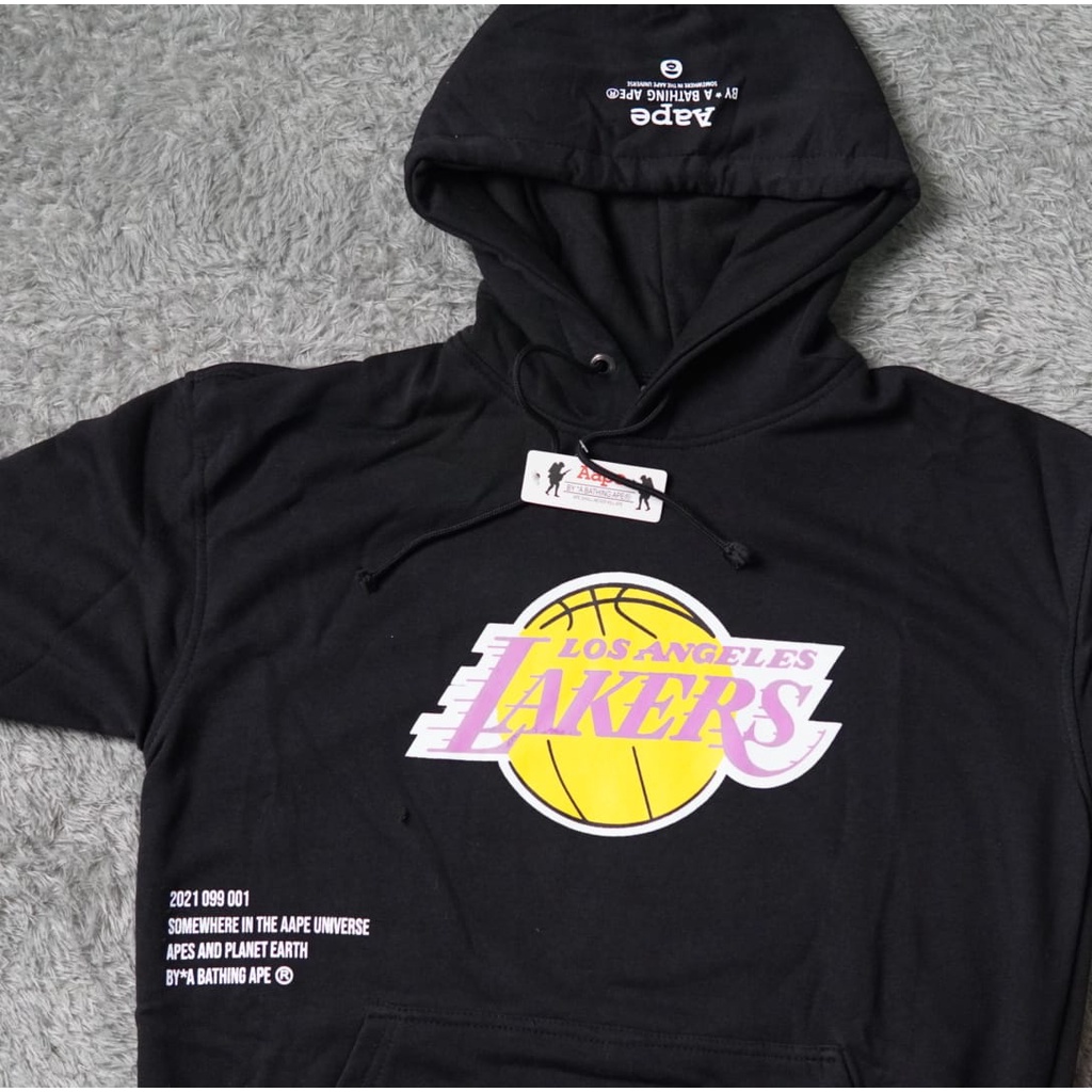 Sweater Hoodie Bape Aape Lakers Premium Fulltag &amp; Label