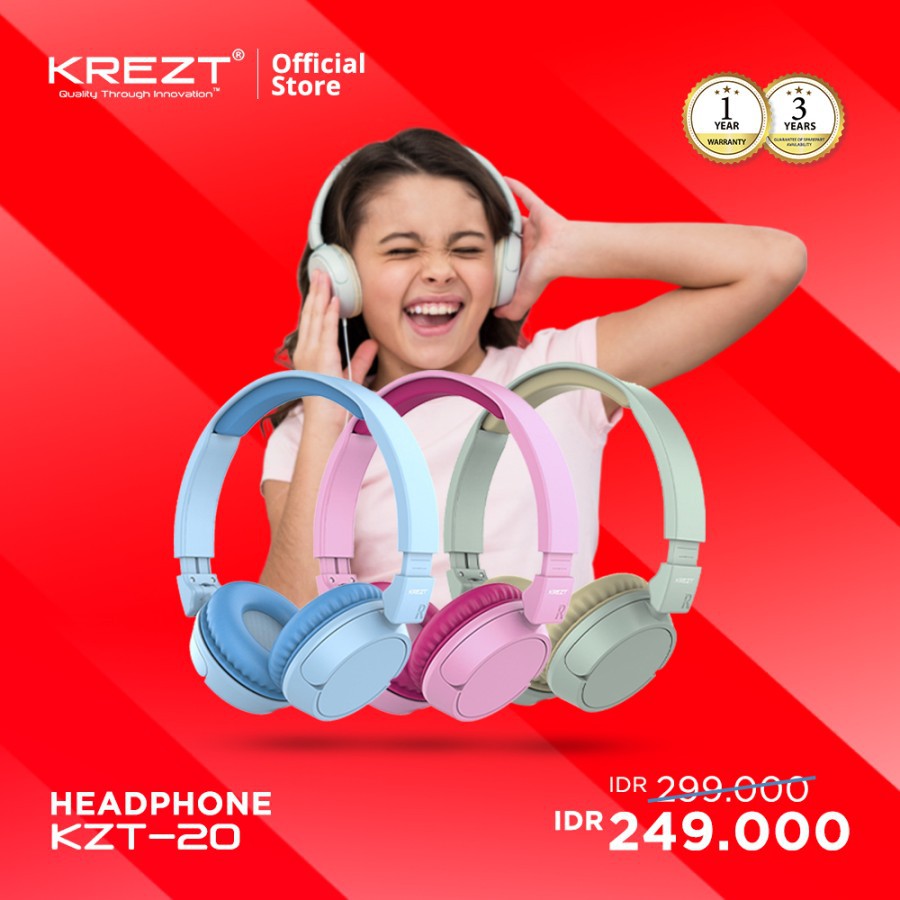 KIDS HEADPHONE KREZT KZT20 - HEADSET ANAK - HEADPHONE ANAK