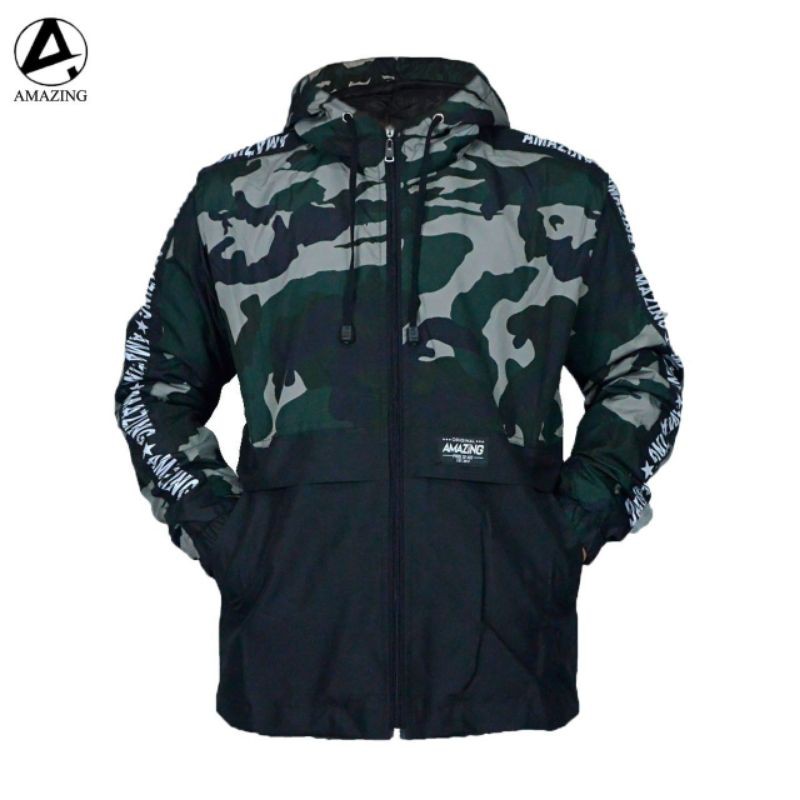 [COD] Jaket gunung pria / Jaket waterproof AMZ survival Army