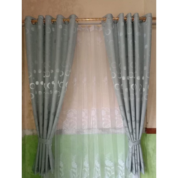 Gorden Jendela Motif Polkadot Minimalis Gorden Panjang 2 Meter Gorden Pintu Kamar Gorden Jendela Pen