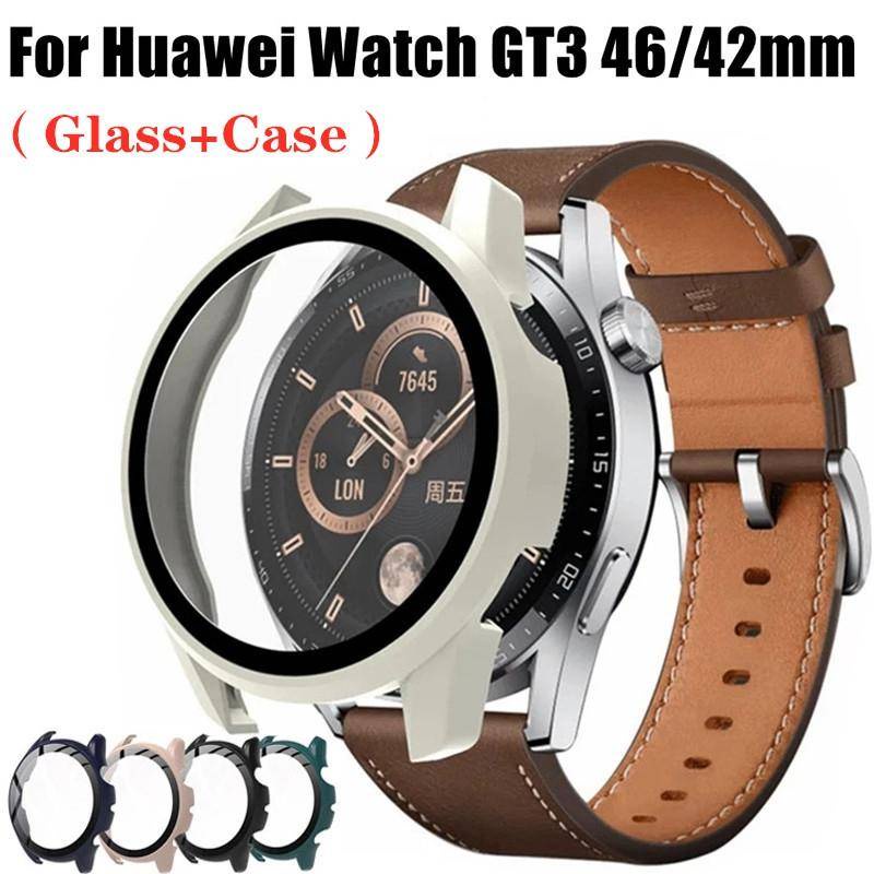 Case Pelindung Bahan Tempered Glass Untuk Huawei Watch GT 3 2 Pro 2e 42 46 MM Smart PC Hard Shel Huawei Watch 3 Pro 46 48mm