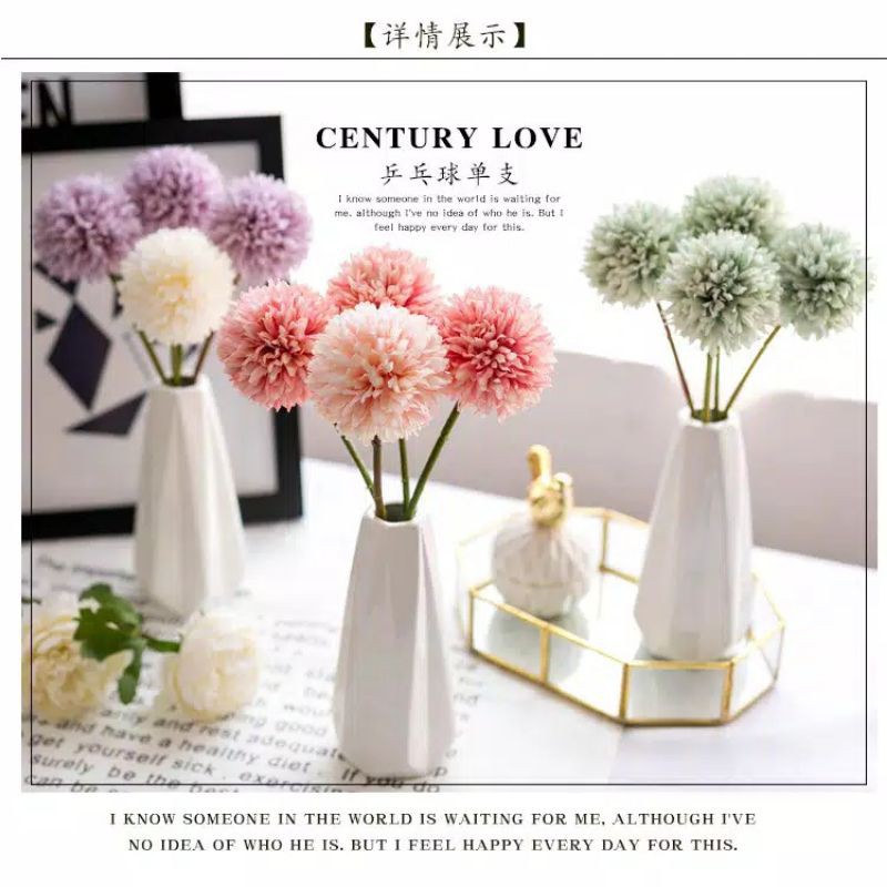 Artificial Dandelion Artifisial Bunga Pompom