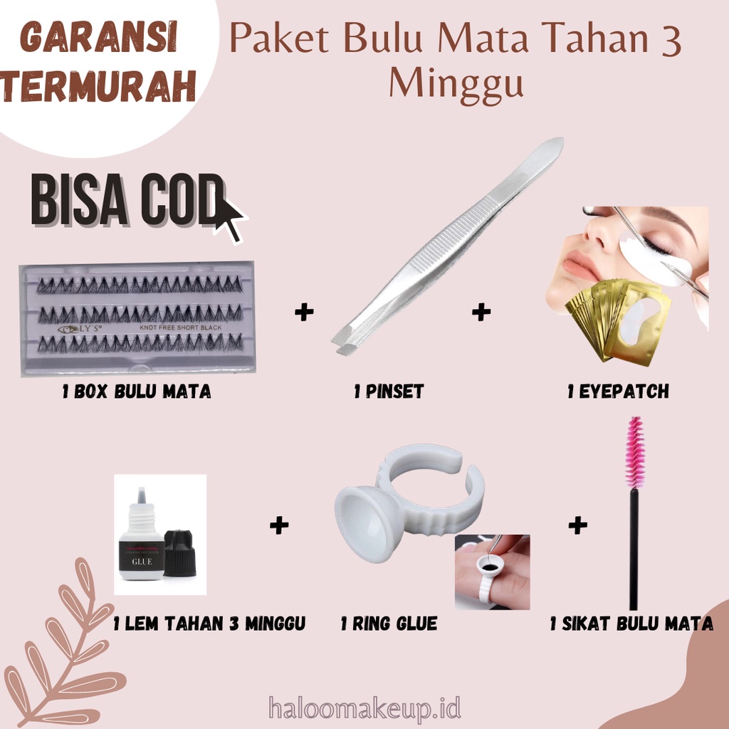 Jual Paket Bulu Mata Tanam Paket Eyelash Ektension Komplit Tahan Minggu Shopee Indonesia