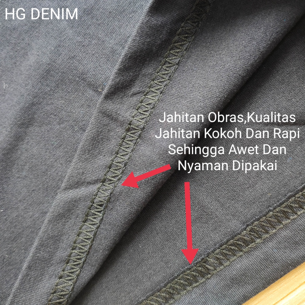 HG DENIM L COTTON COMBED KAOS PRIA POLOS PENDEK