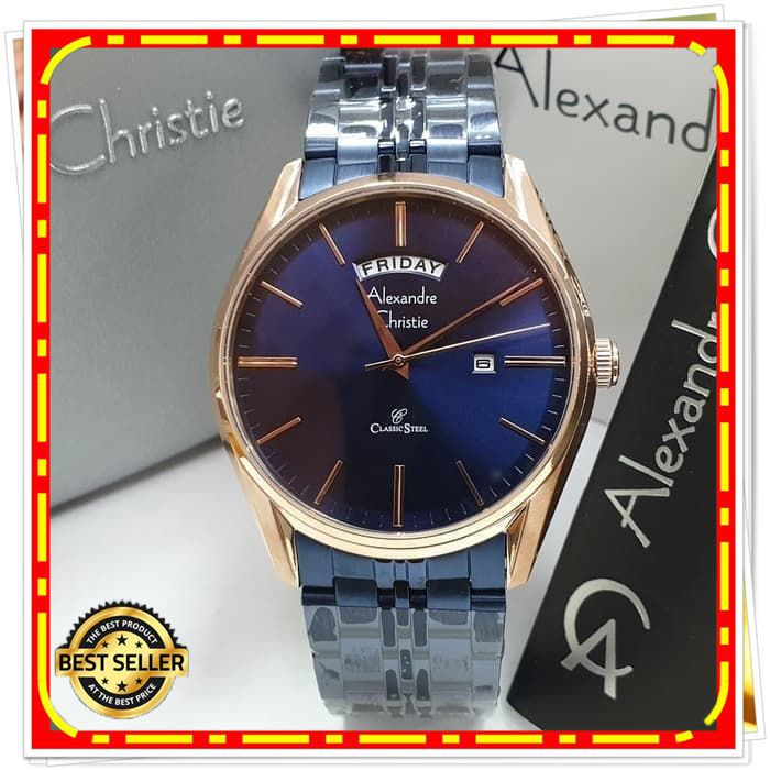 ALEXANDRE CHRISTIE AC 8588 PRIA ROSEGOLD BLUE ORIGINAL