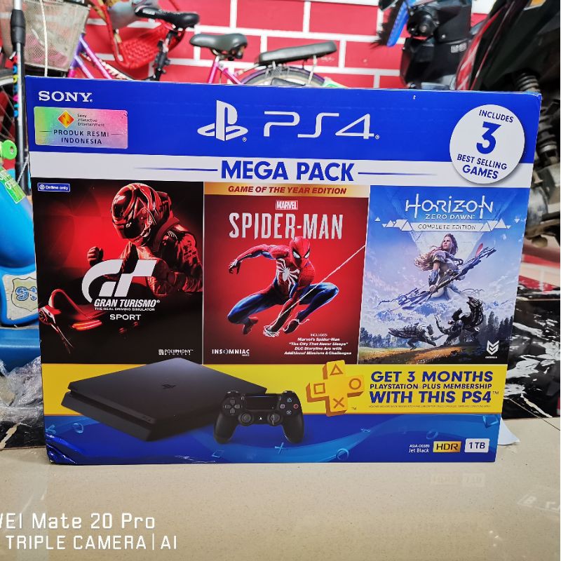 Jual PS4 Slim 1 TB Mega Pack 3 Garansi Resmi Sony Indonesia | Shopee ...