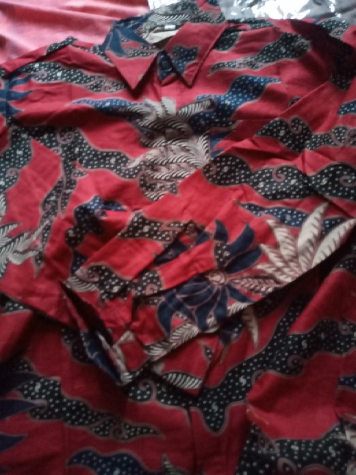Kemeja Batik Pria Lengan Panjang Size M L Xl Xxl  Bswart Batik Hrb026 Kenongo Hem Panjang Padi