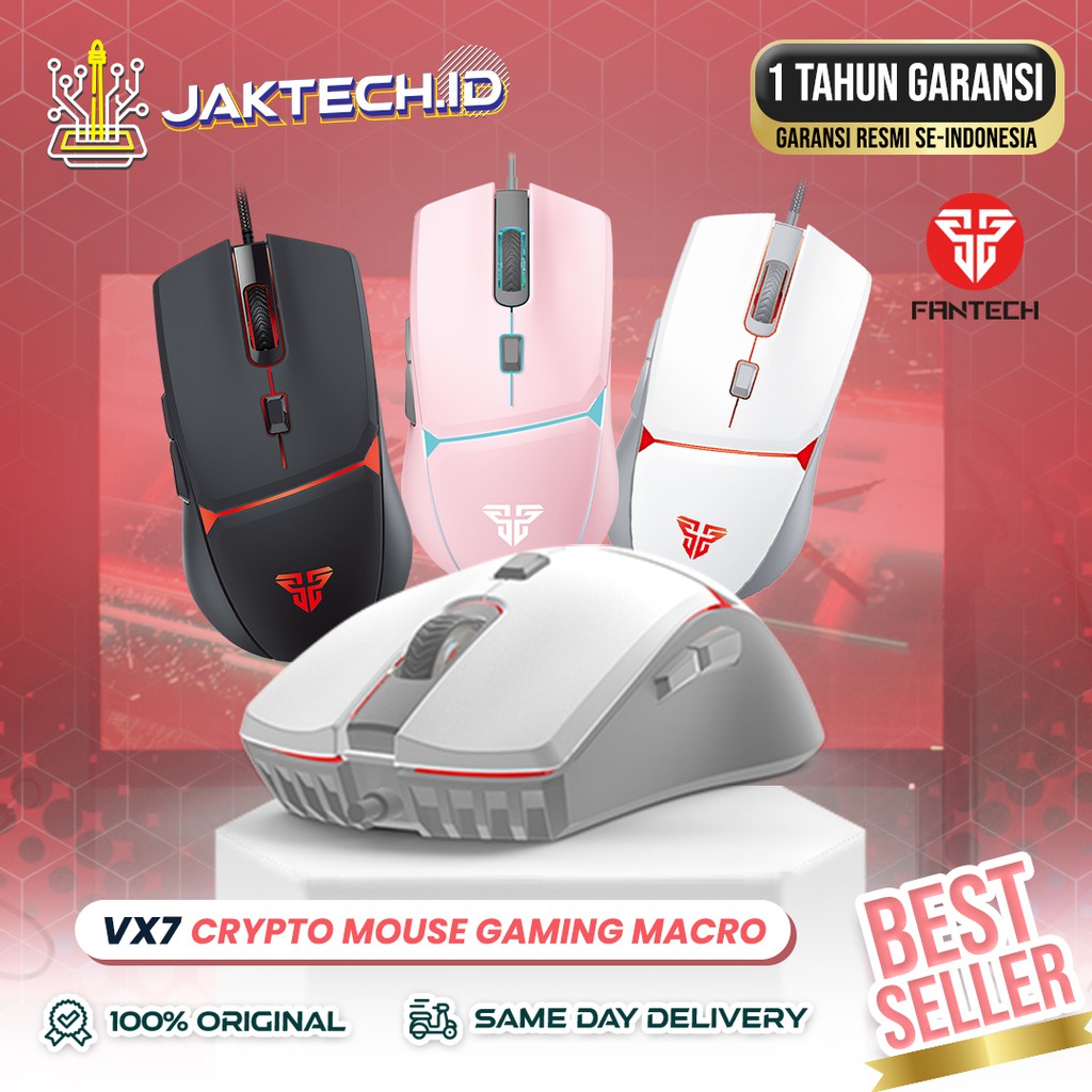 Fantech CRYPTO VX7 Mouse Gaming RGB Macro GARANSI RESMI ORIGINAL