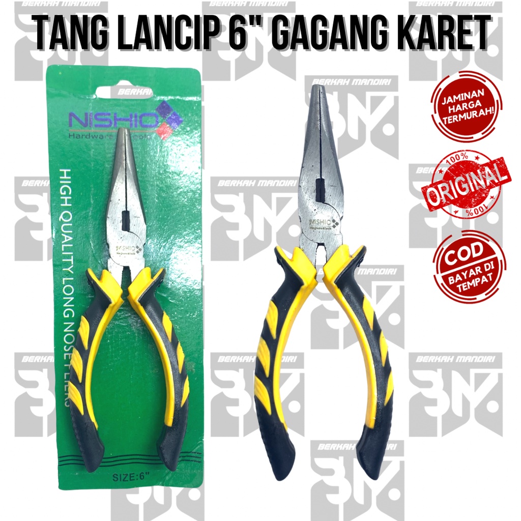 TANG LANCIP/TANG POTONG/TANG KOMBINASI GAGANG KARET 6INCH