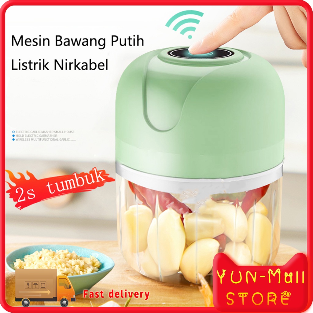 【COD+Dalam stok+Pengiriman Cepat】YUN-Mall Mini Blender Kapsule Elektrik Penggiling Daging Portable Baby Food Processor Chopper cutter Quatre Sayur &amp; Buah 250ML