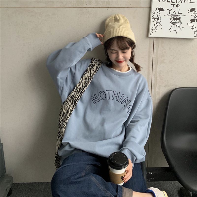 TERBARU Premium Nothing Sweater Wanita Oversize - Switer Oblong Kekinian-NOTH - DARK GREY