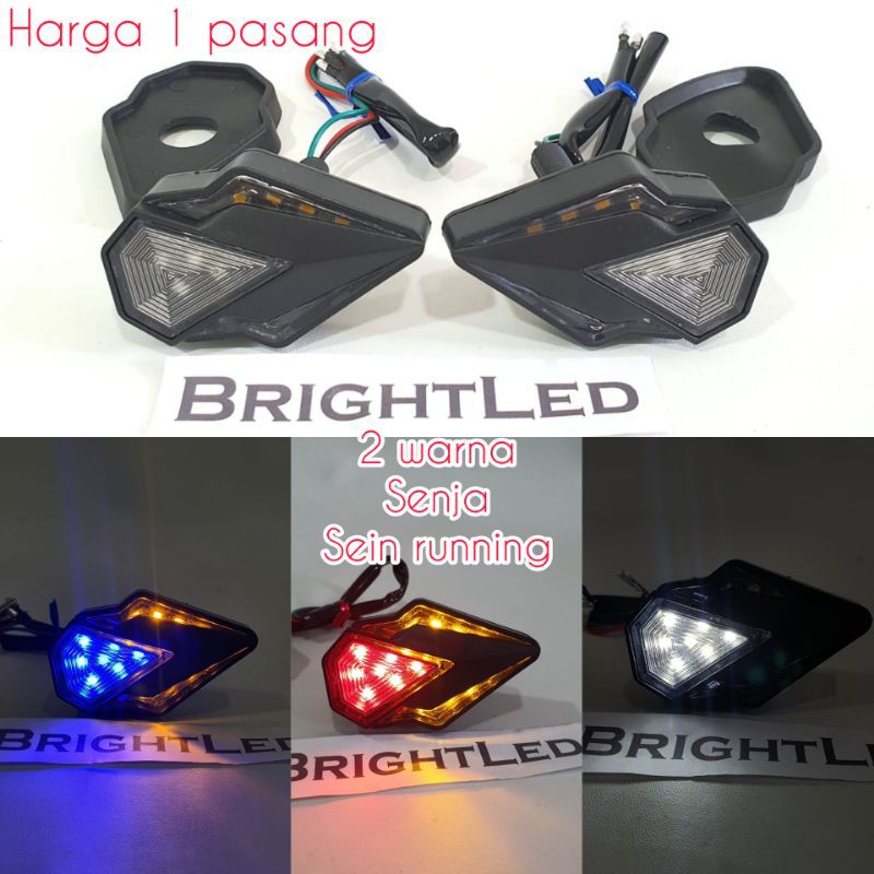 Lampu led sein tempel diamond running 2 warna sein fairing