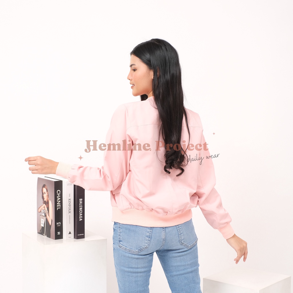 Gania Bomber Jaket Peach - Jaket Parasut Wanita