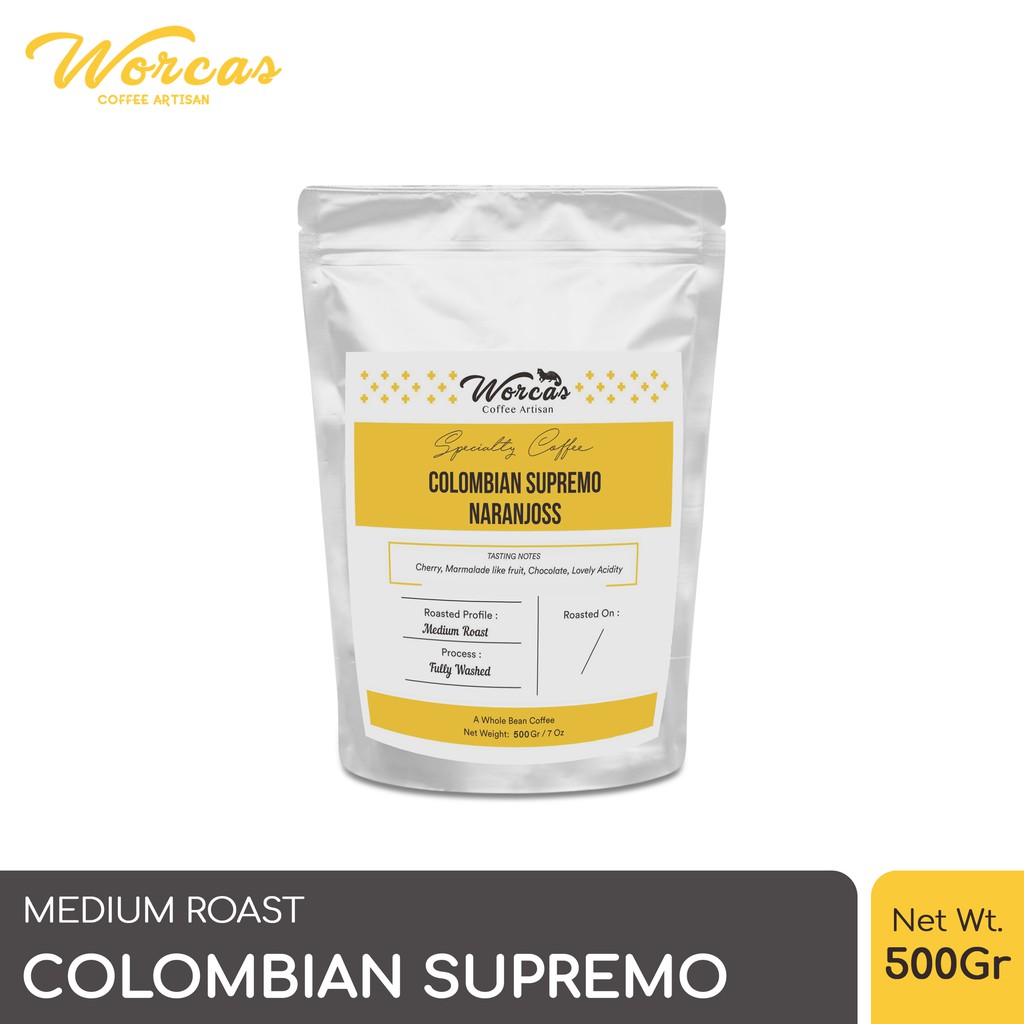 

WORCAS Kopi Arabika Colombia Supremo 500 Gram - Medium Roast