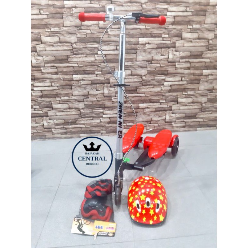 -FREE HELM + DEKKER FULLSET + BEL RINGING !! SKUTER / SCOOTER / OTOPED PEDAL ANAK 2020 TERBARU !!