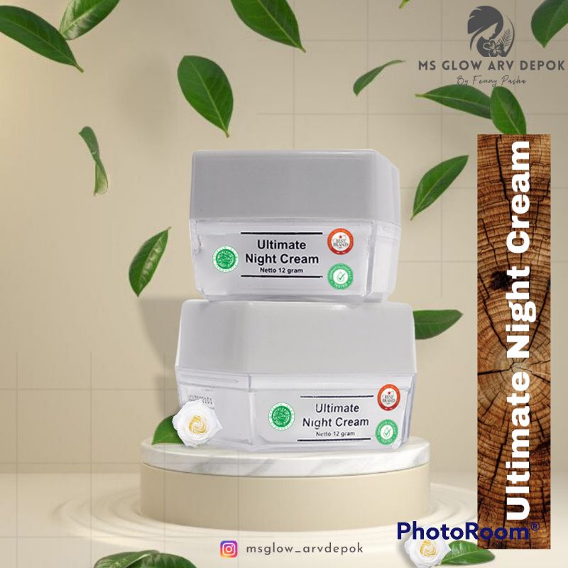 ULTIMATE NIGHT CREAM MS GLOW ORIGINAL FREE GIFT MENARIK / CREAM MALAM GLOWING / CREAM BPOM AMAN HALA
