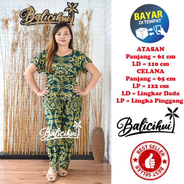 Balicihui Setelan Panjang Bali Piyama Tidur Bali FIT to XL Baju Tidur Baju Santai Rumahan