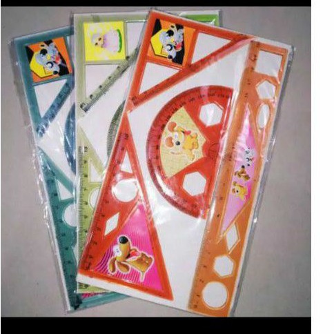 

2pcs Penggaris set . ruler set . Penggaris komplit . Penggaris serbaguna