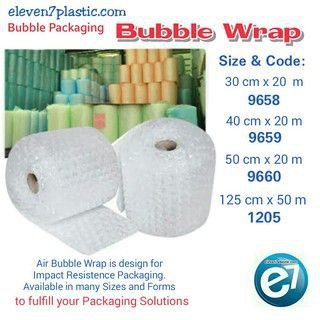 

Plastik Bubble , Pembungkus 125cmx50m - 125x50 Bening