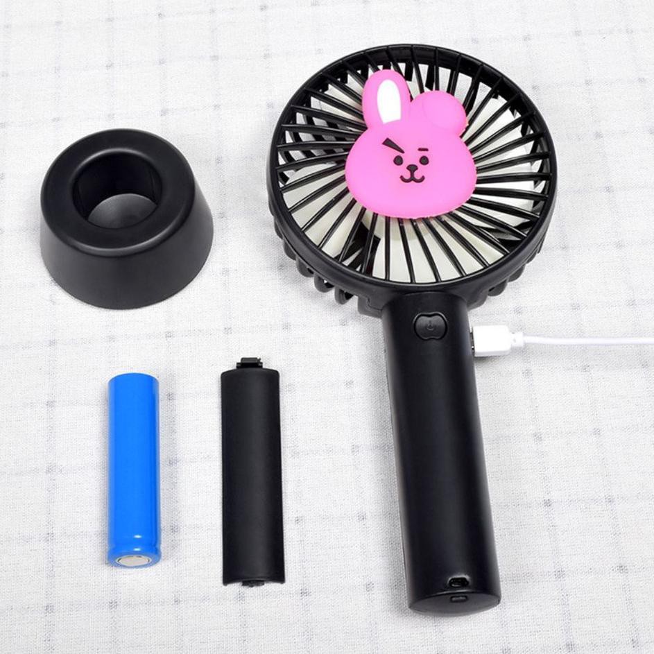 xfv-351✩ [READY STOCK] Kipas Angin Portabel Mini Portable Fan USB Lucu Karakter BTS BT21 Impor Termu