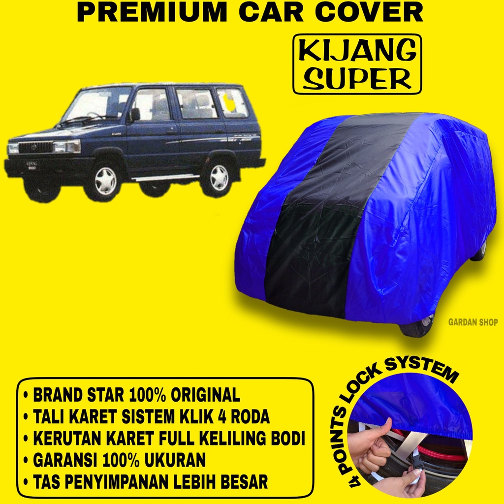 Body Cover KIJANG SUPER BIRU HITAM Penutup Bodi Mobil Kijang Super Waterproof PREMIUM