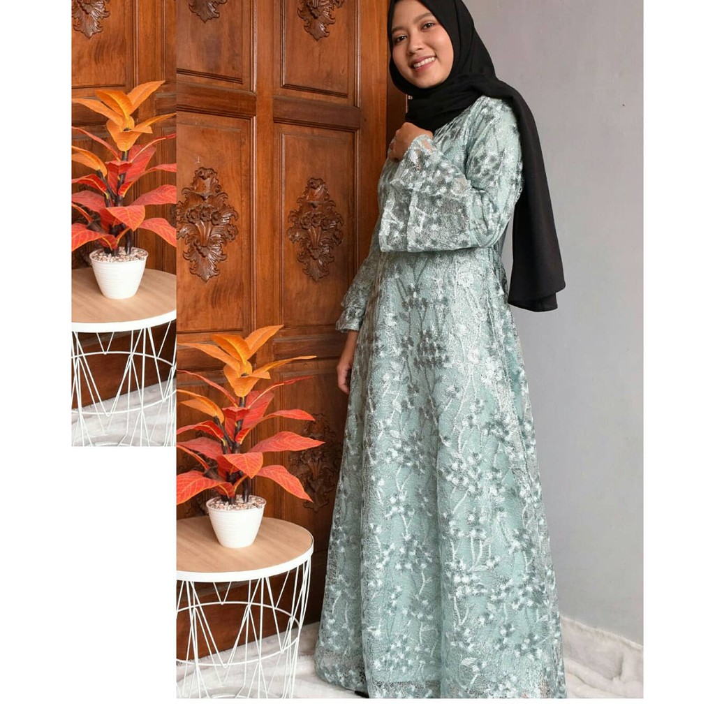 GAMIS PESTA TULLE BORDIR (BUSUI) / GAMIS TULLE BORDIR NON GLITER