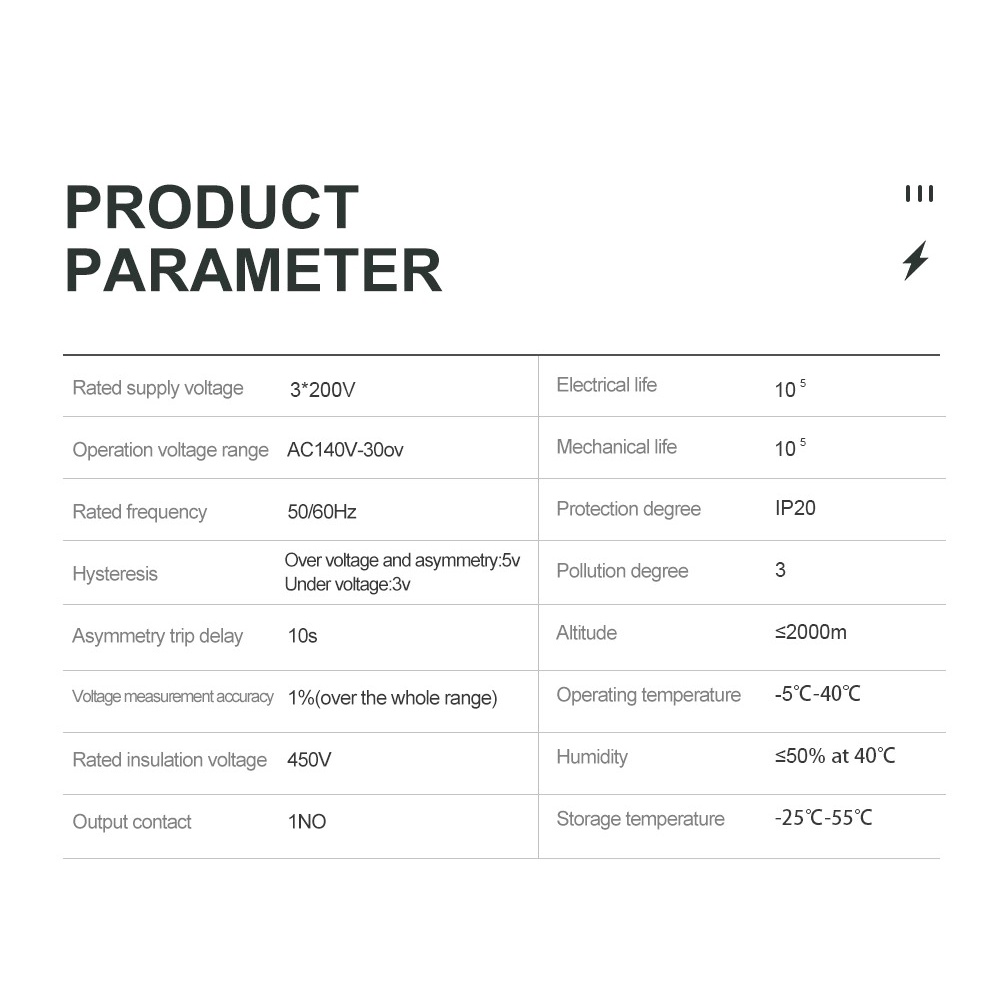 3 Phase 380V 3-63A Din rail Voltmeter Ammeter Adjustable Over and Under Voltage Current Limit Protection Monitor Relays Protector