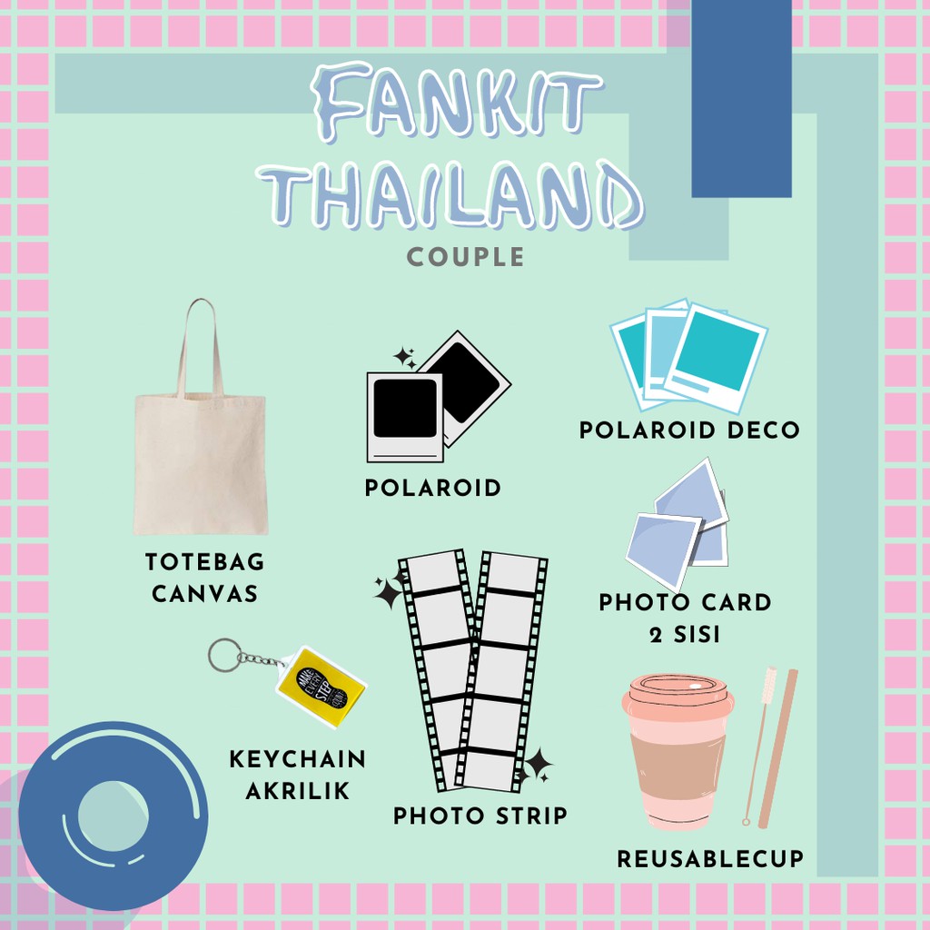 FANKIT Raikantopini ver. BL couple Brightwin/BKPP/Mewgulf/Taynew/dll-Totebag & Reusablecup [Fanmade]